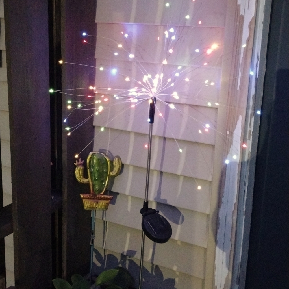 Solar panel, yard stake, party light!